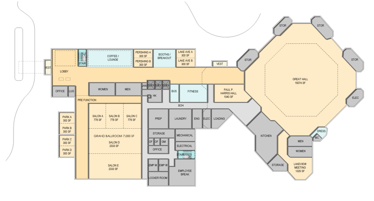 Convention center floor plan